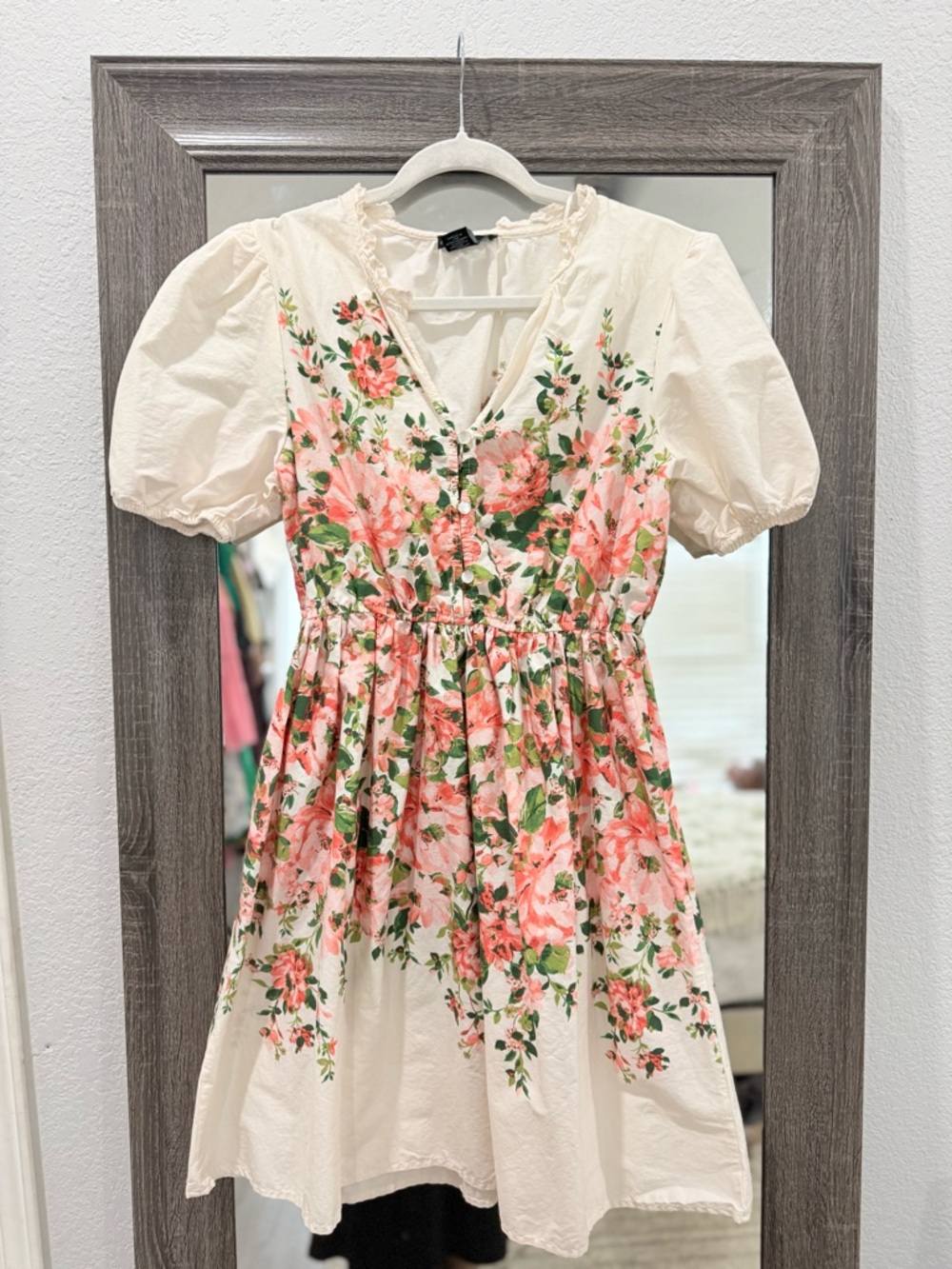 Cream Floral Dress / Top